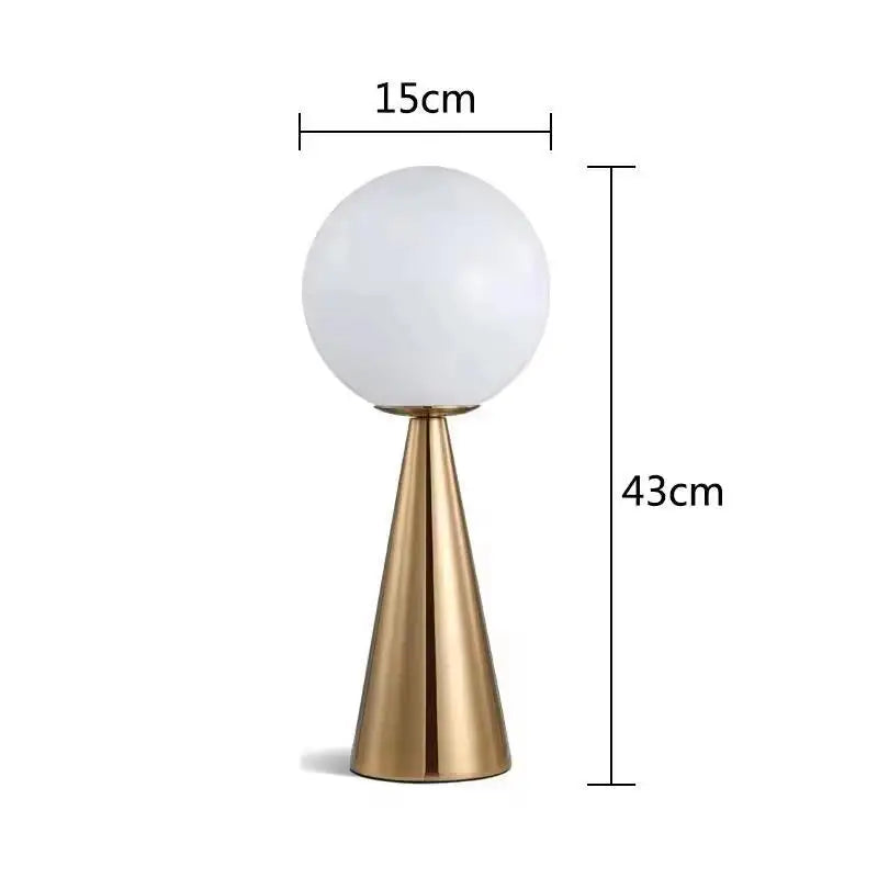 Glass Ball Brass Table Lamps Living Room Bedroom Study Bedside LED Eye Protection Desk Light Home Decor Lighting fixture